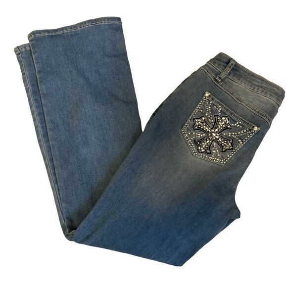 EST 1946 Embellished boot cut Jeans Size 8 - Picture 6 of 12